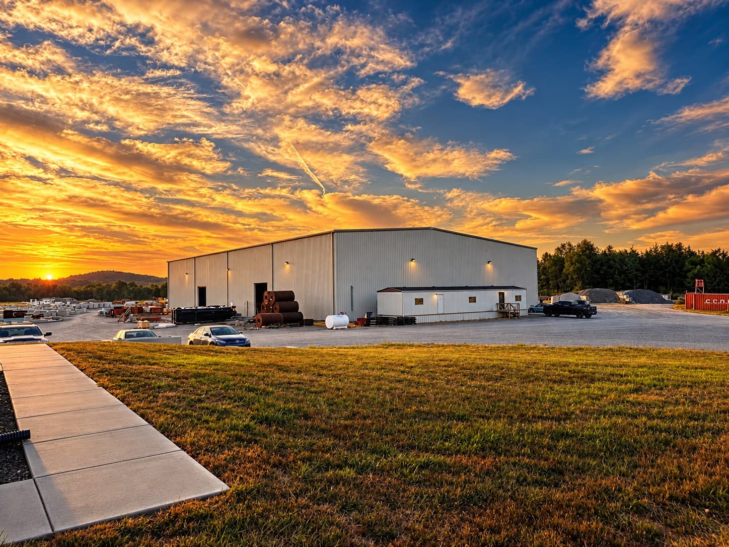 Holton Concrete Products Shelbyville Pike plant at sunset